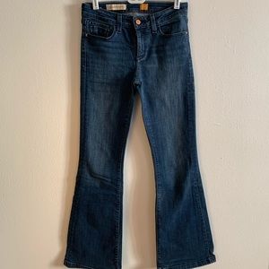 Pilcro dark wash jeans with flared leg